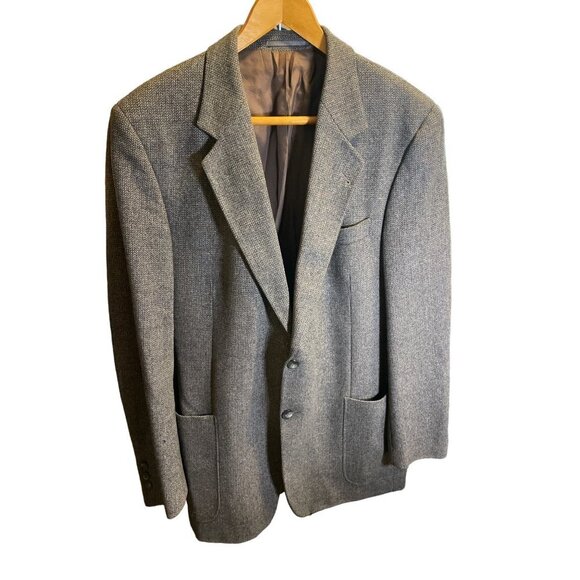 Vintage Giorgio Brown Wool Tweed Men’s Blazer Jacket Sz 42L